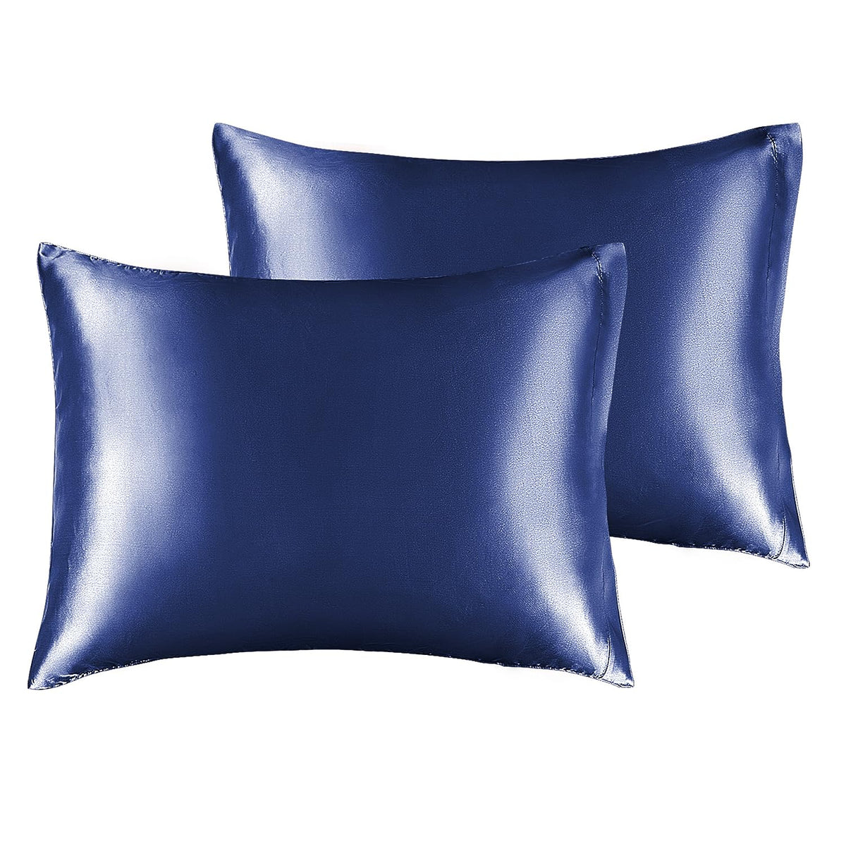 BEDELITE satin pillowcase in navy with soft-touch for silky sleep