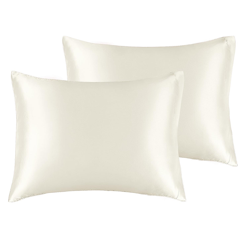 BEDELITE satin pillowcase softness in ivory delivers silky comfort for restful nights.