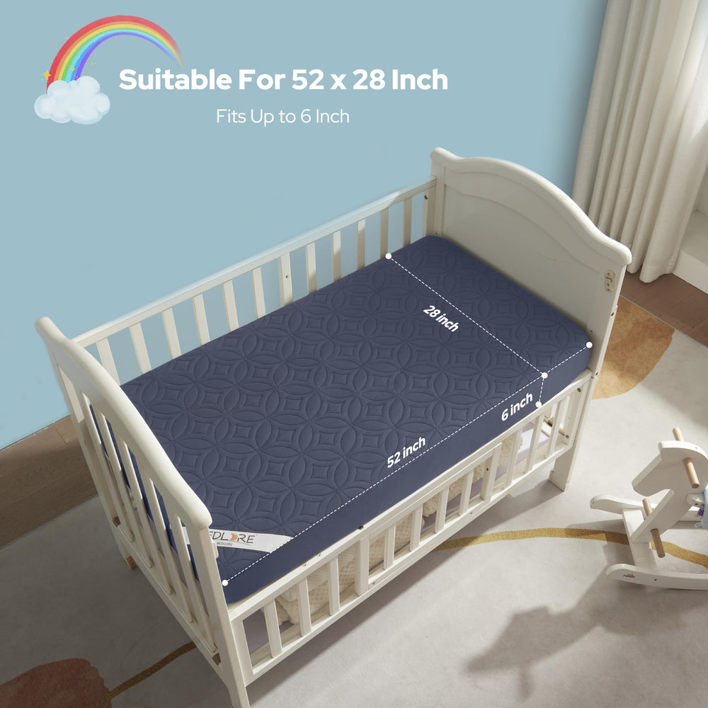 BEDLORE machine-washable crib pad for easy cleaning and durability