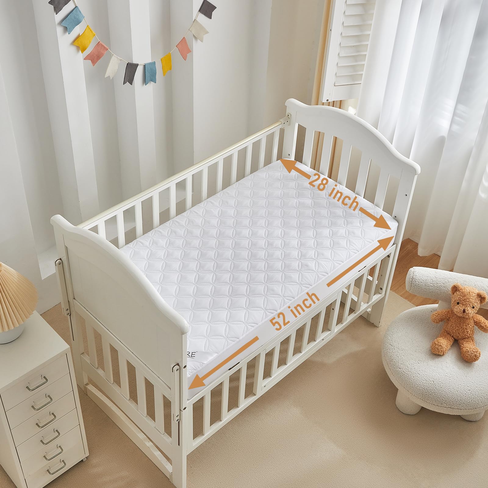 BEDLORE noiseless breathable protector demonstrates quiet sleep for baby