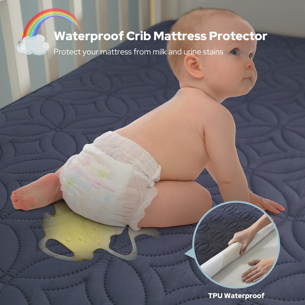 BEDLORE soft breathable crib pad cover offers gentle skin touch and comfort