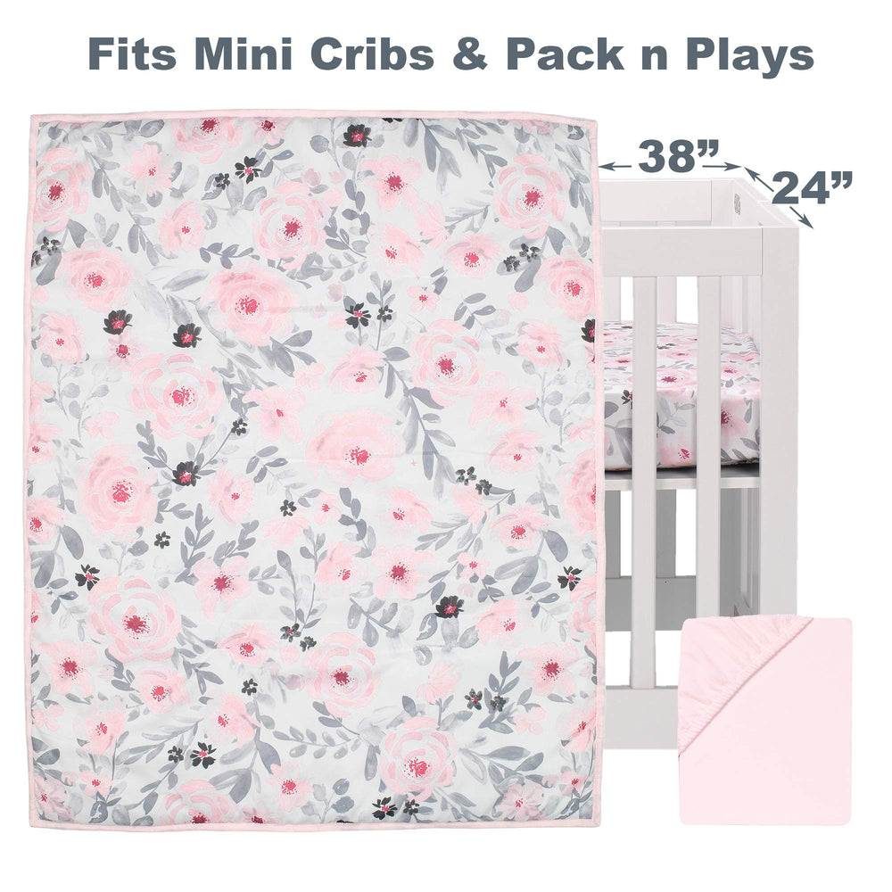 Bedtime Originals Blossom Pattern Bloom highlights watercolor florals for a calming nursery vibe.