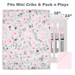 Bedtime Originals Blossom Pattern Bloom highlights watercolor florals for a calming nursery vibe.