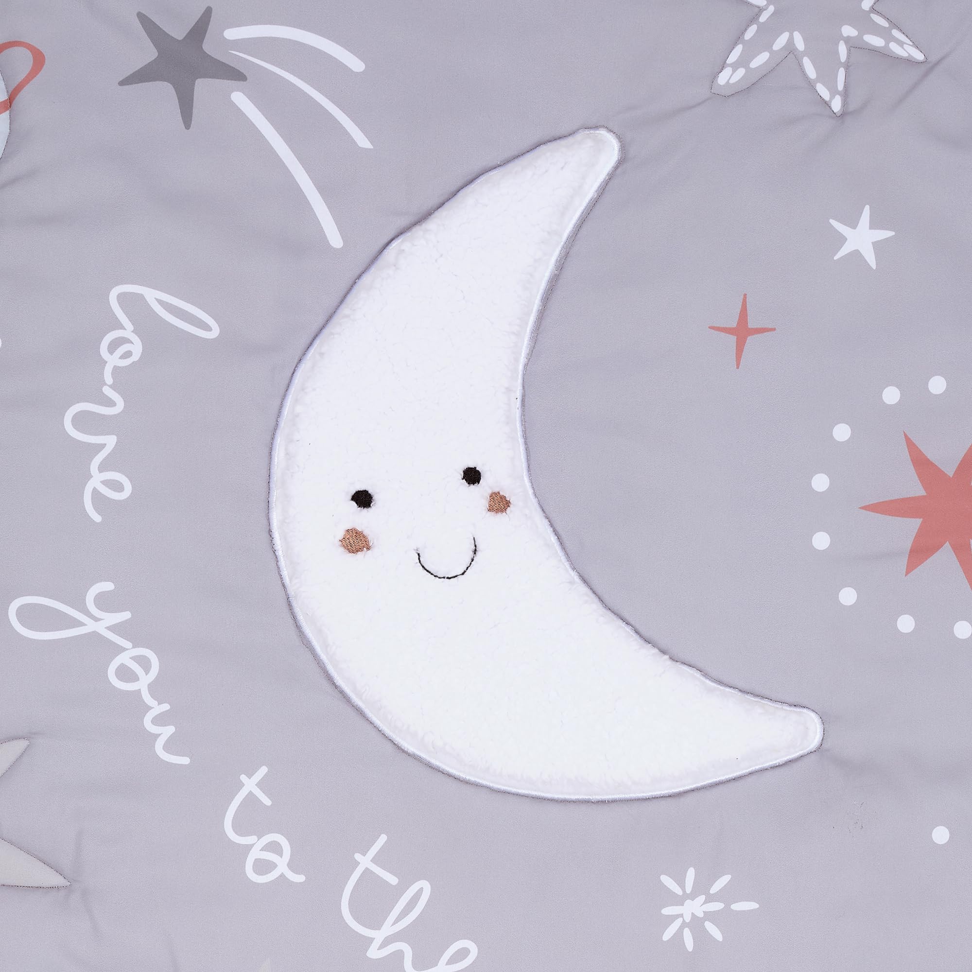 Bedtime Originals Little Star fabric texture close-up emphasizing softness.
