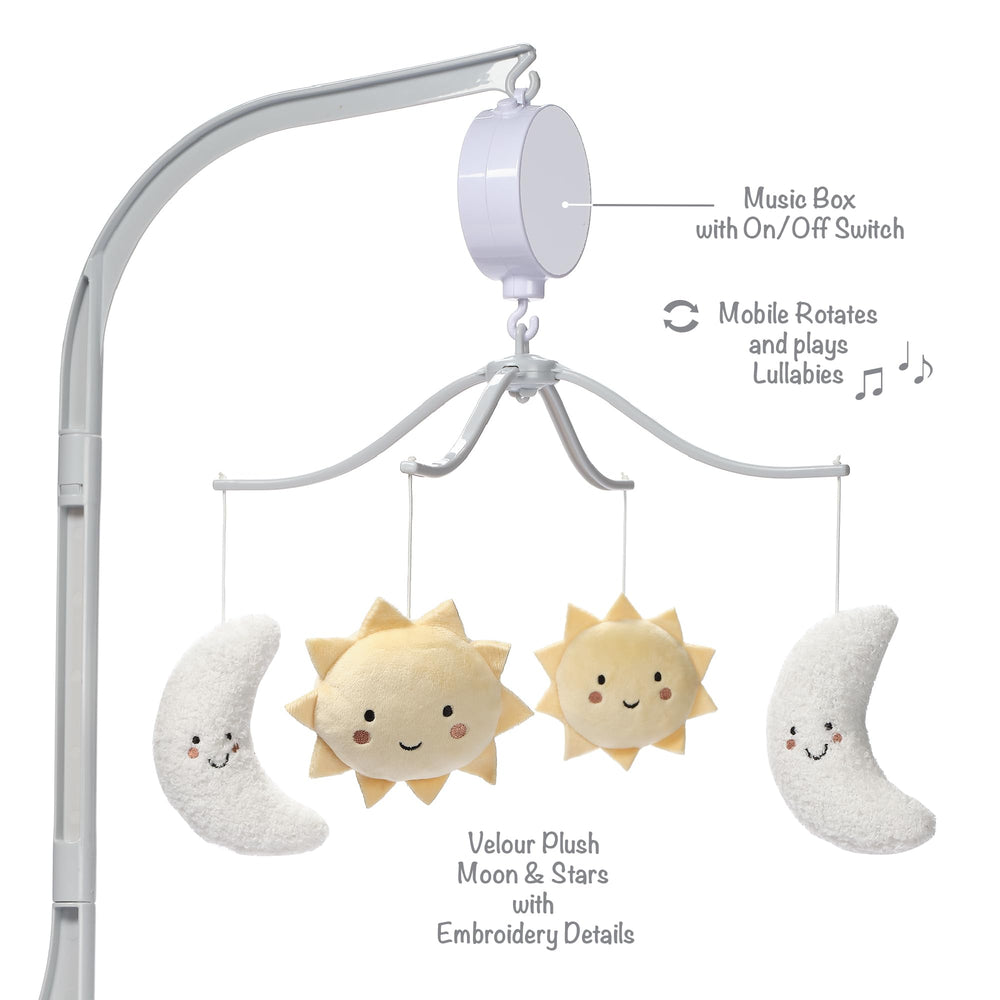 Bedtime Originals Little Star music mobile plays gentle nursery songs for soothing baby.