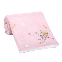 Bedtime Originals petal pink polar fleece front paired with white faux shearling back for cuddly warmth