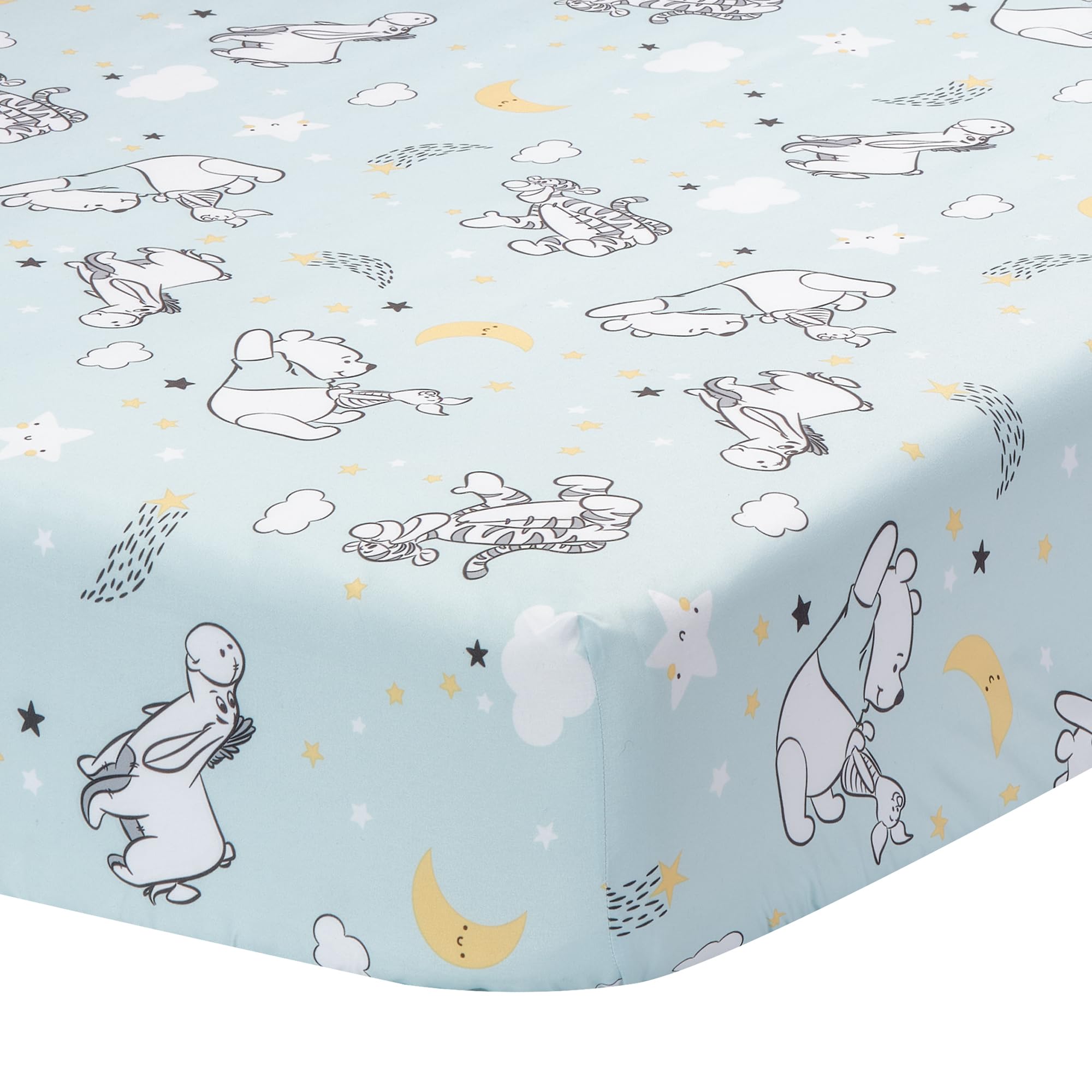 Bedtime Originals Starlight Pooh crib skirt with friends adds color