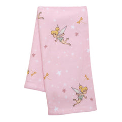 Bedtime Originals Tinker Bell blanket pink front view offers cozy snuggles for nap time