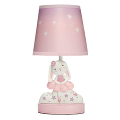 Bedtime Originals Tiny Dancer Bunny lamp closeup showing hand-painted detail for a charming nursery accent