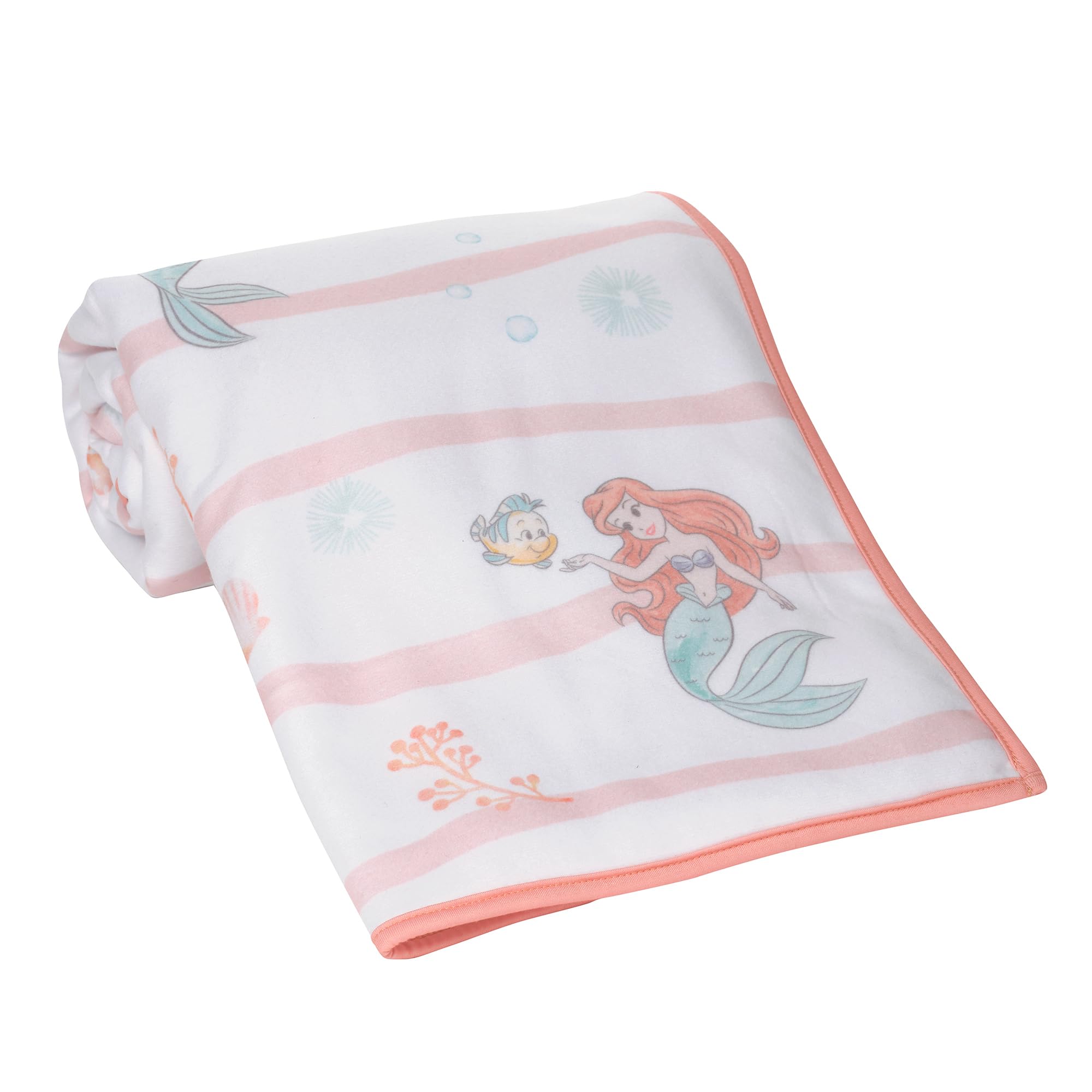 Bedtime Originals Ariel seashells and bubbles accent create gentle ocean-inspired feel.