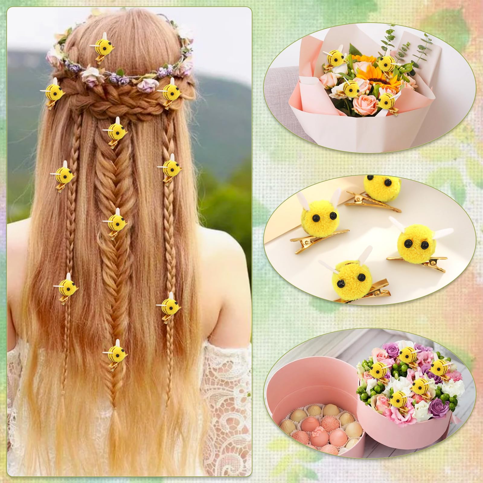 Bee hair accessory for daily wear lightweight and durable
