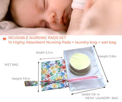 BEECO GIF2U nursing pads with mesh laundry bag for easy washing.