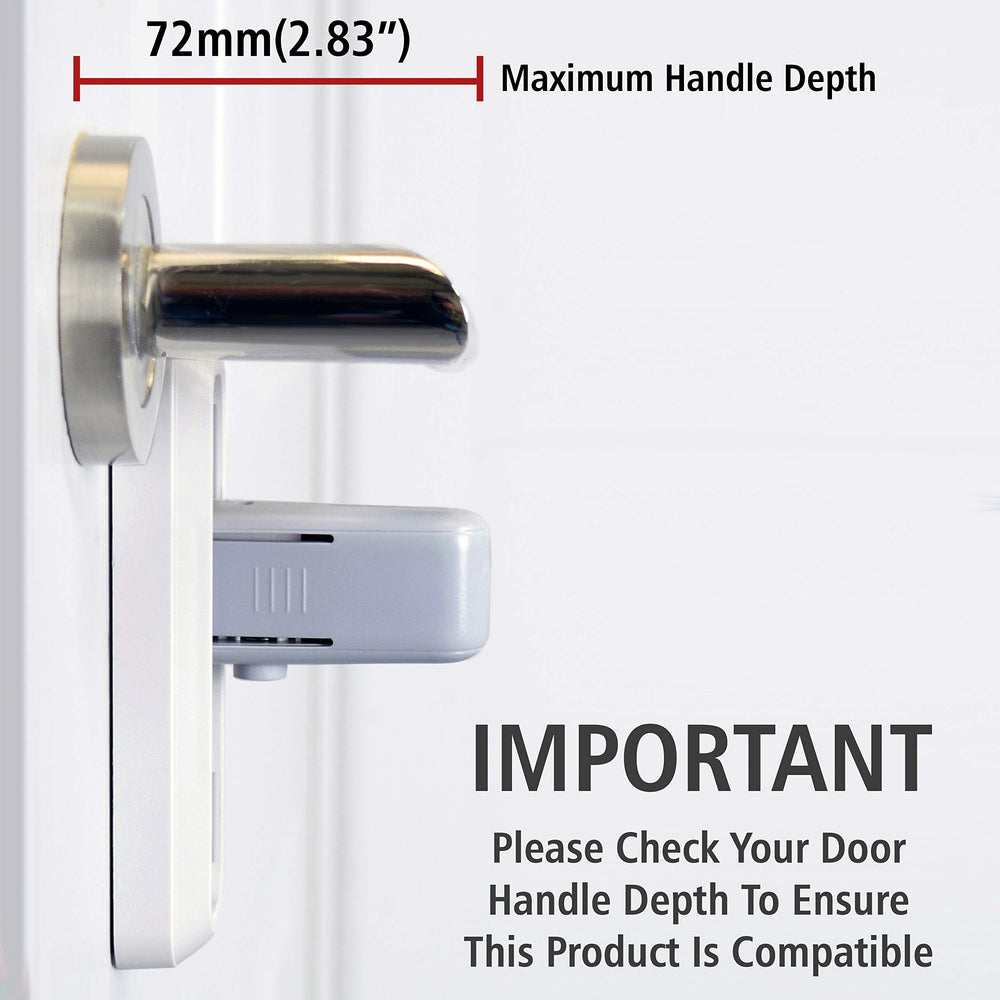 Beego door lever lock close-up highlight compact, unobtrusive safety solution