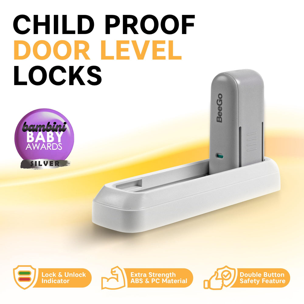 Beego door lever lock on a door showing secure grip and durability