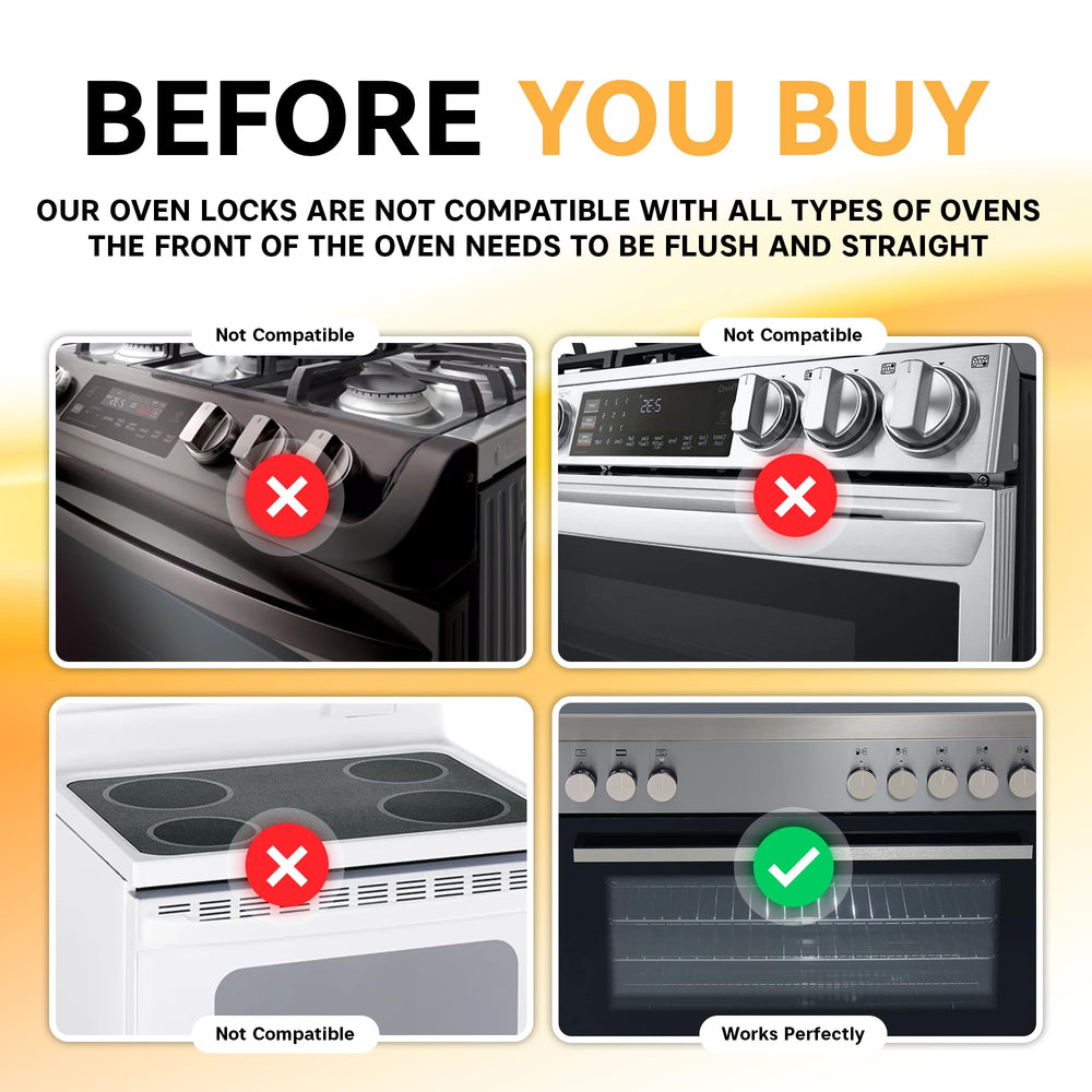 BeeGo oven lock double-button mechanism prevents tampering by curious children.