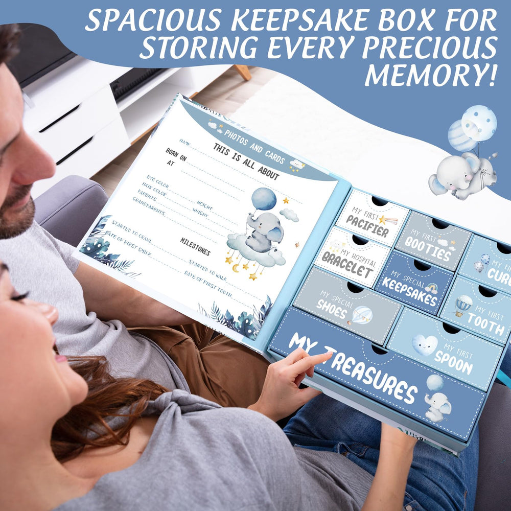 Beeveer Baby Keepsake Box birth certificate storage keeps essential documents safe.