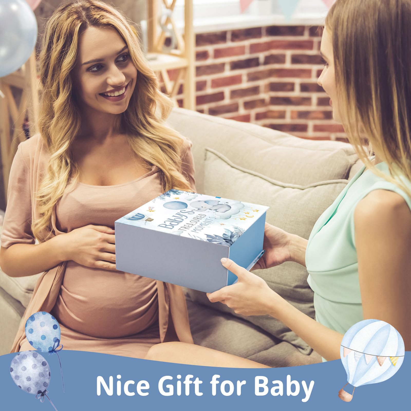 Beeveer Baby Keepsake Box gift-ready packaging makes it perfect for baby showers.