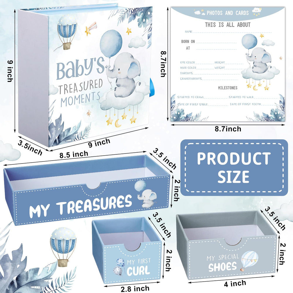 Beeveer Baby Keepsake Box nine compartments inside for organized baby firsts.