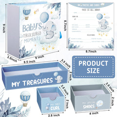 Beeveer Baby Keepsake Box nine compartments inside for organized baby firsts.