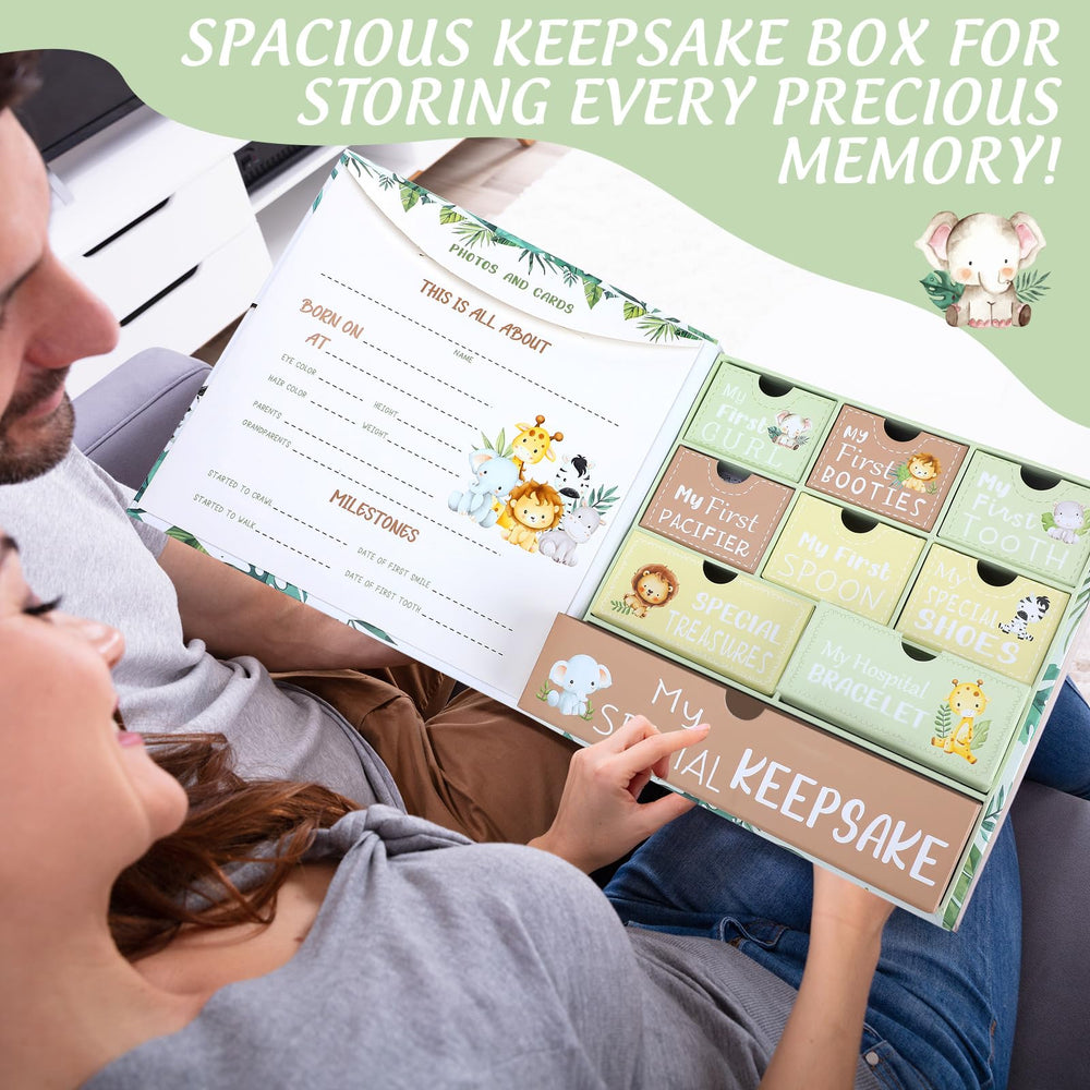 Beeveer memory box stores ultrasound photos, birth certificate, and hospital records securely.