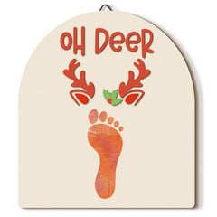 Beeveer baby's first footprint ornament with laser-engraved detail for keepsake.