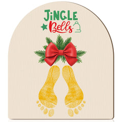 Beeveer Baby's First Footprint Art wood mistletoe ornament for a lasting Christmas keepsake