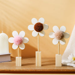 Beeveer boho daisy set on cream pink brown palette for nursery aesthetic.