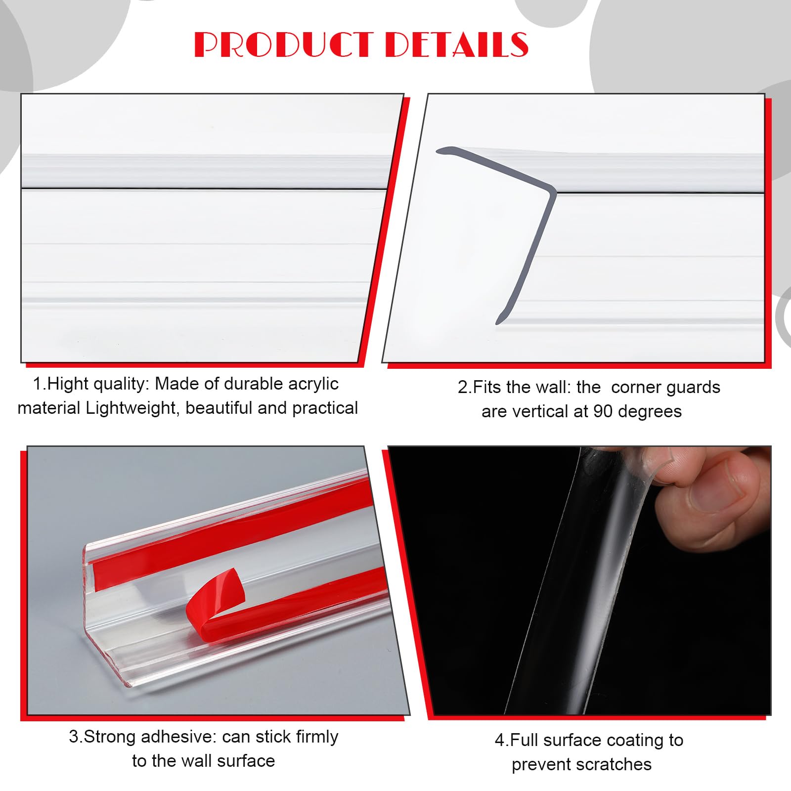 Beeveer clear wall edge protector closeup highlights slim, transparent coverage blending with decor.