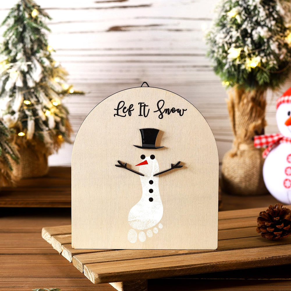 Beeveer customizable footprint art with name and date options.