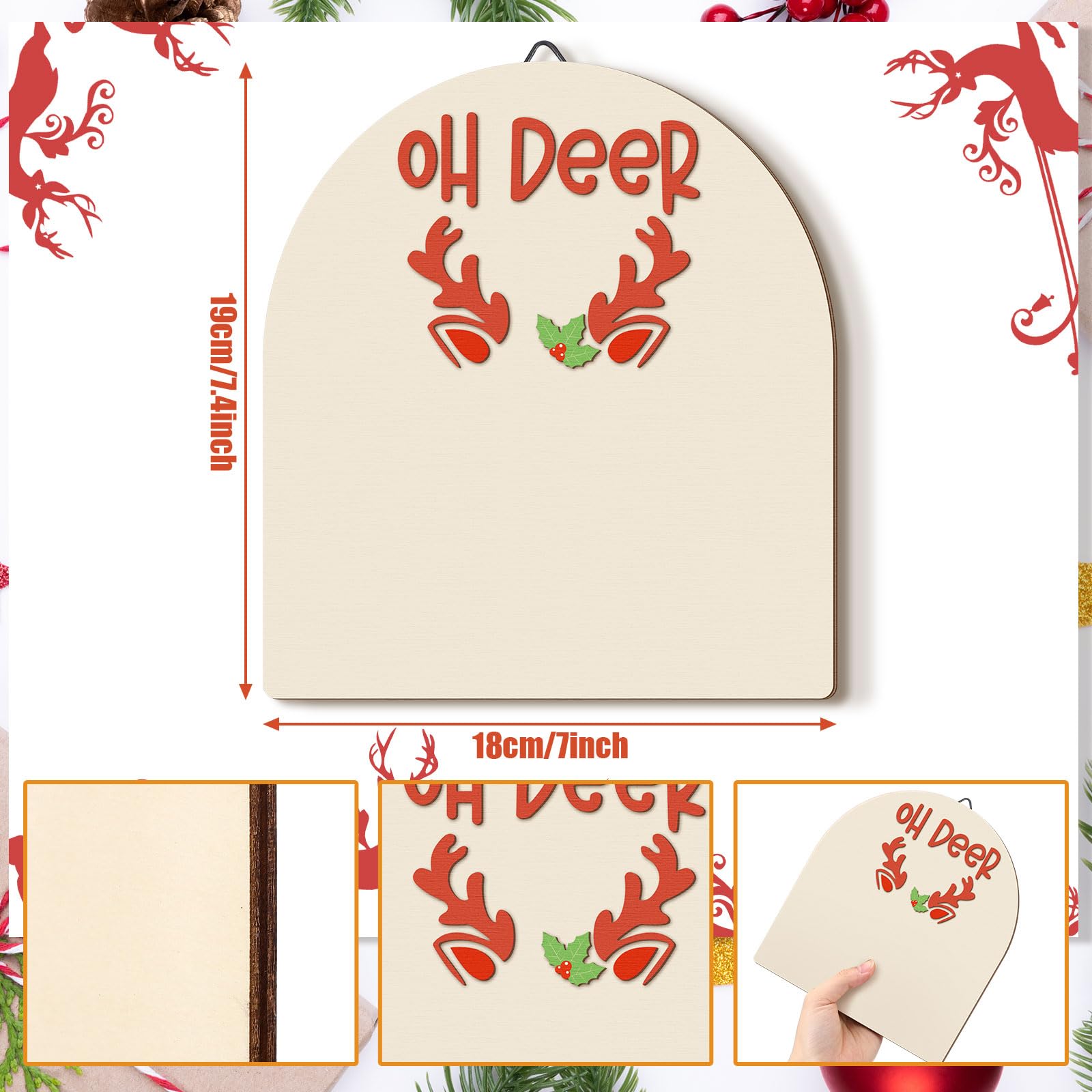 Beeveer footprint-art ornament with back hook for easy hanging.