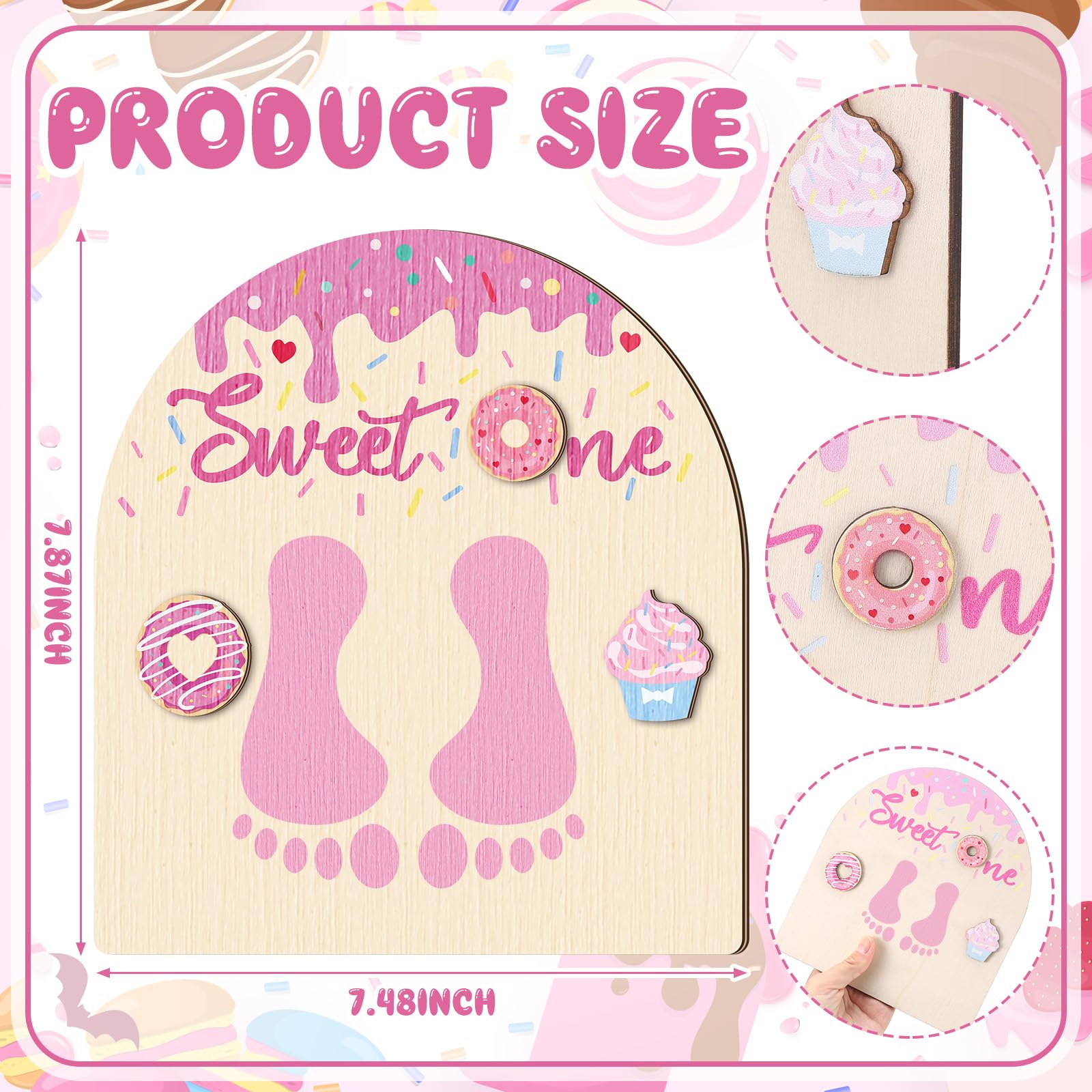 Beeveer footprint art sign back hook for easy hanging in any nursery