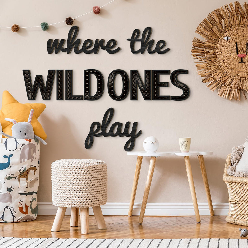 Beeveer where the wild ones play wall decor cleans easily with damp cloth