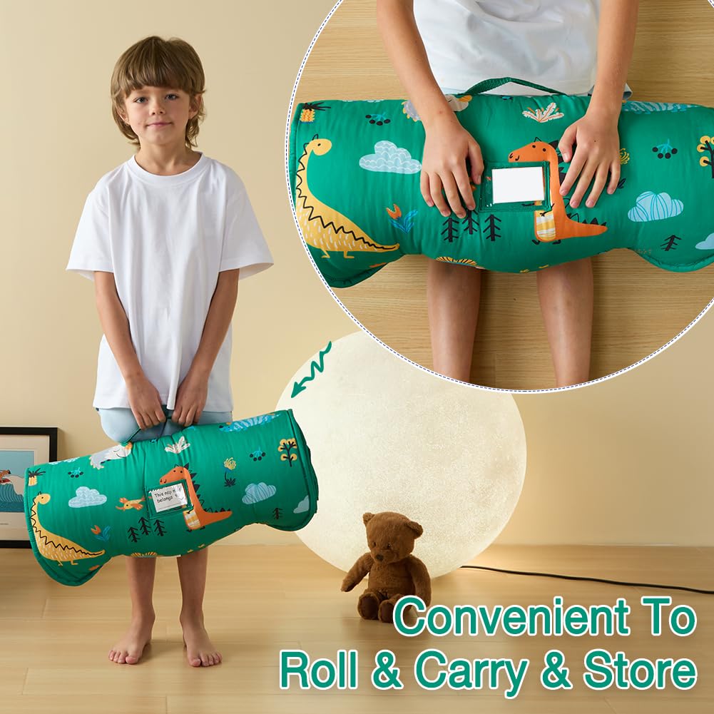 Beeweed nap mat hook-and-loop roll-up design for quick packing