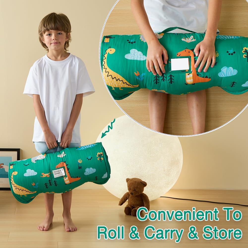 Beeweed nap mat hook-and-loop roll-up design for quick packing