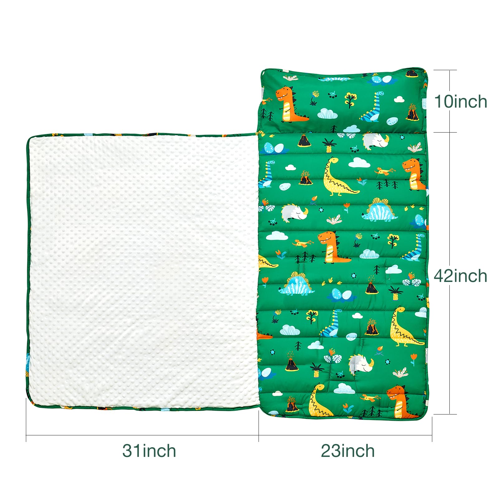 Beeweed nap mat built-in name tag helps identify mats quickly