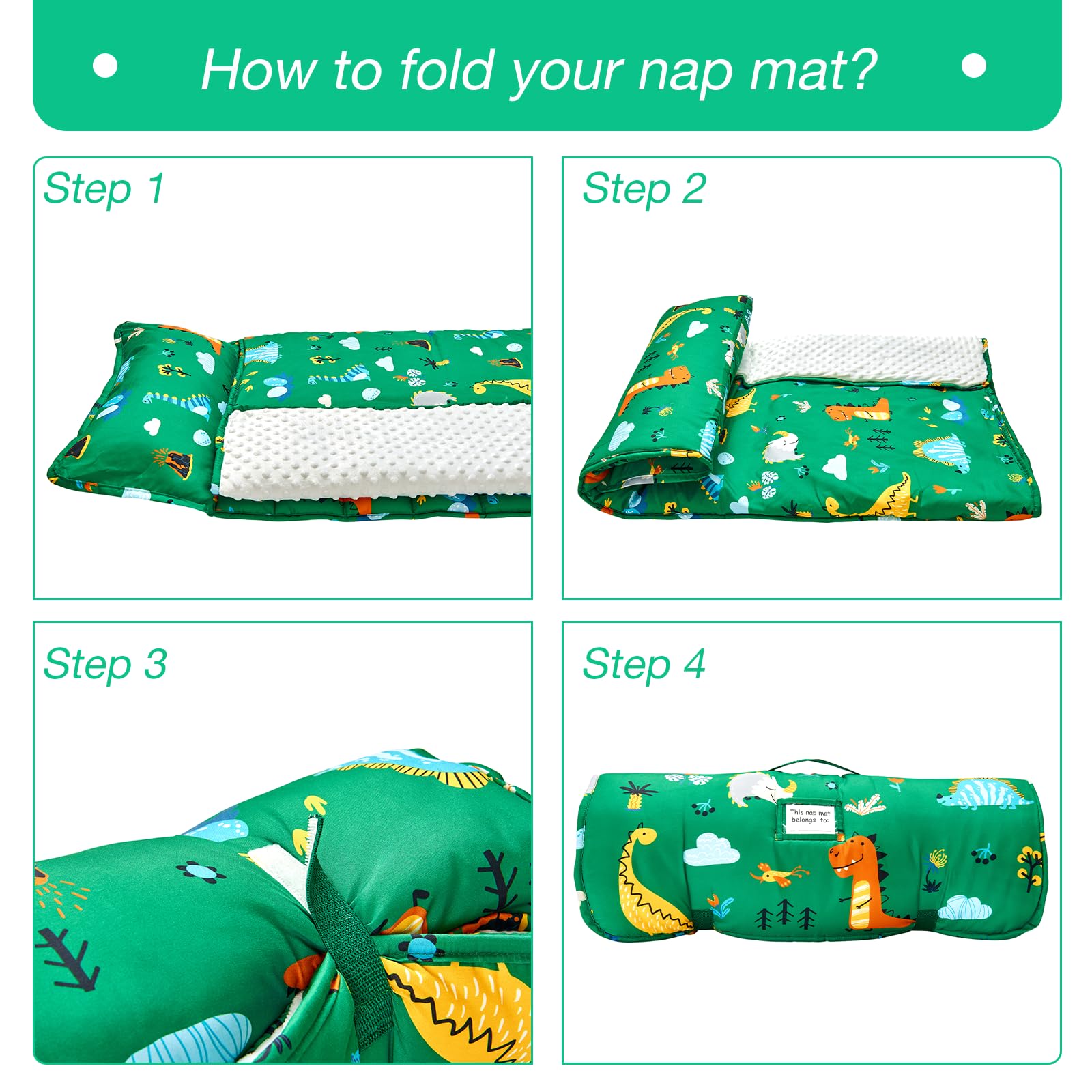 Beeweed nap mat removable pillow allows custom comfort