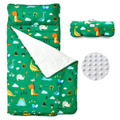 Beeweed toddler nap mat rollup dinosaur pillow for easy daycare naps