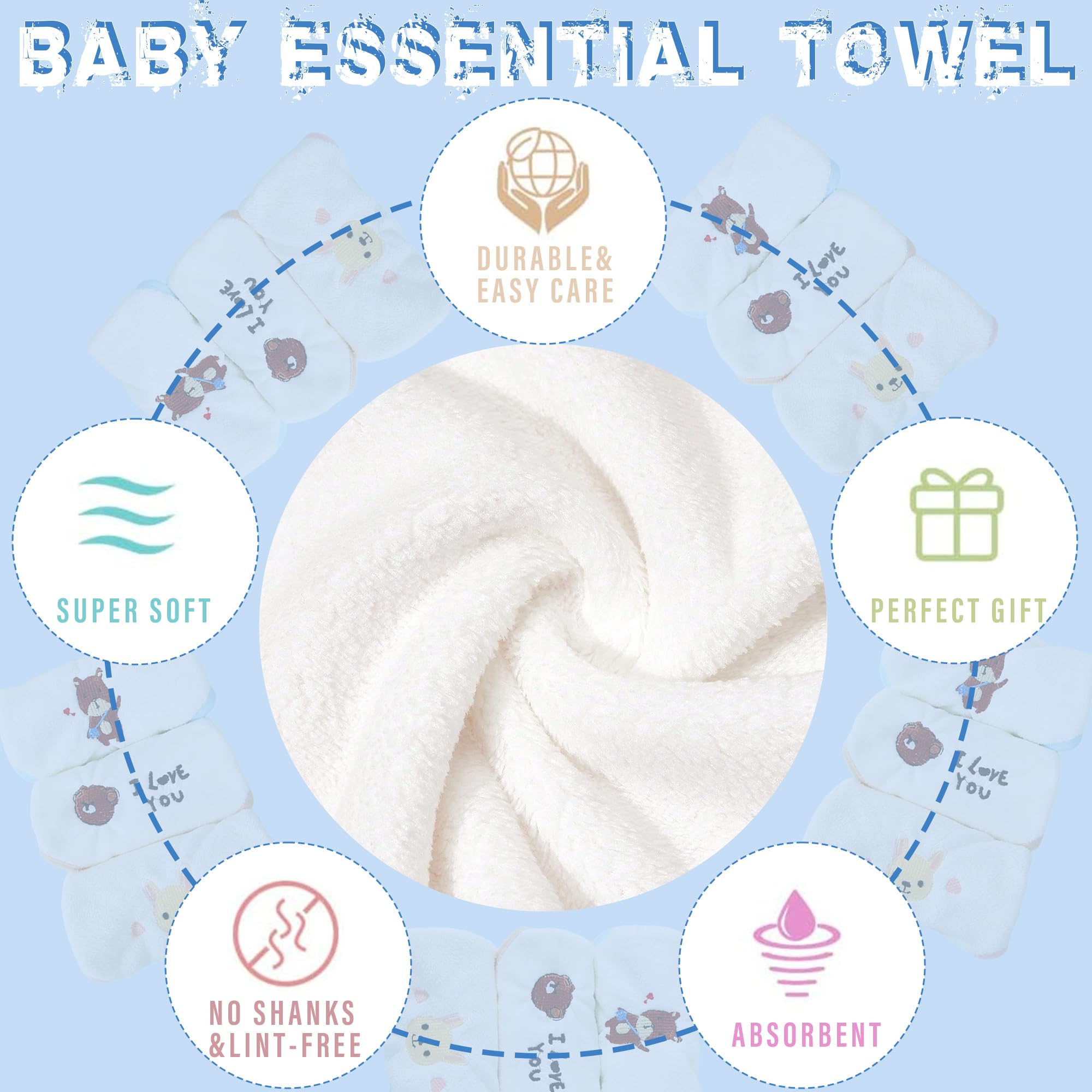 BEFACL cow washcloth; absorbent handy for quick cleanups.