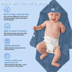 BEFACL hooded towel brown bear design; gentle on delicate skin.