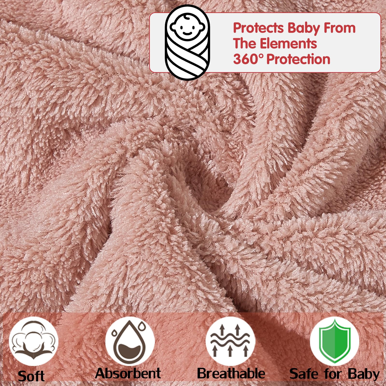 BEFACL ultra-soft coral fleece fabric towel on display, gentle comfort after bath