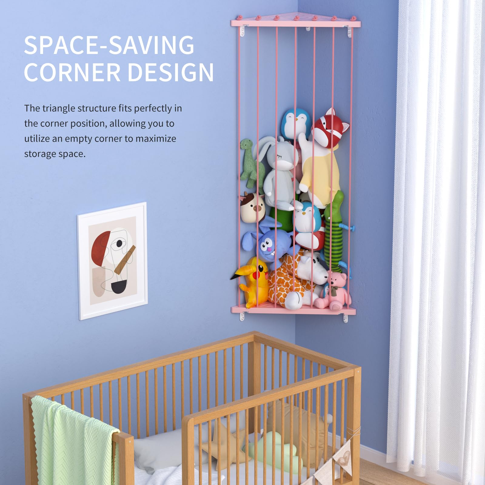 Befayoo elastic-rope-prevent-falling-pink ensures plush toys stay secure.