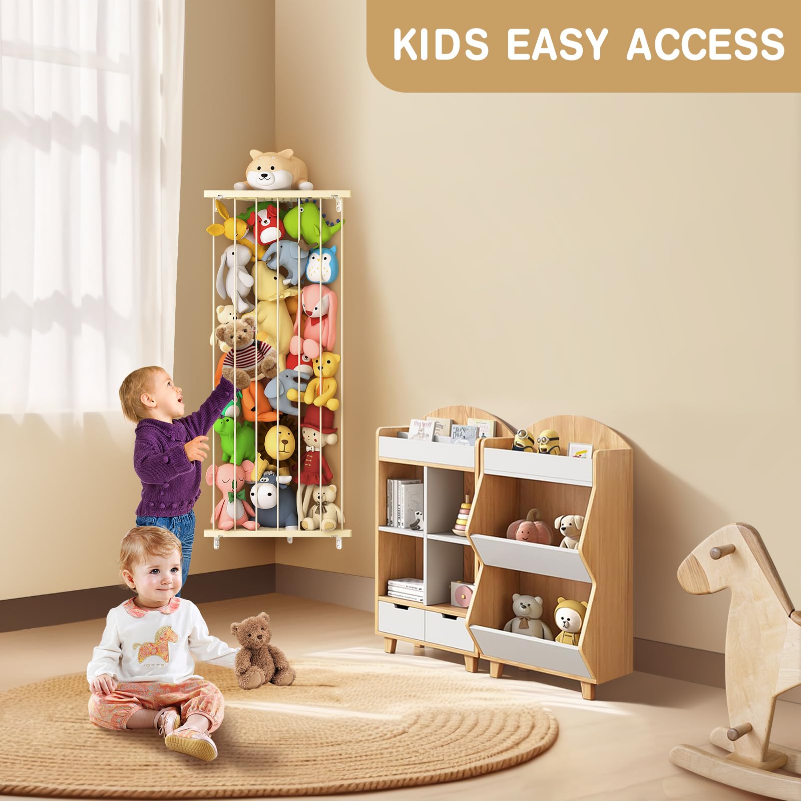 Befayoo elastic rope system keeps plushies in place and reduces slips