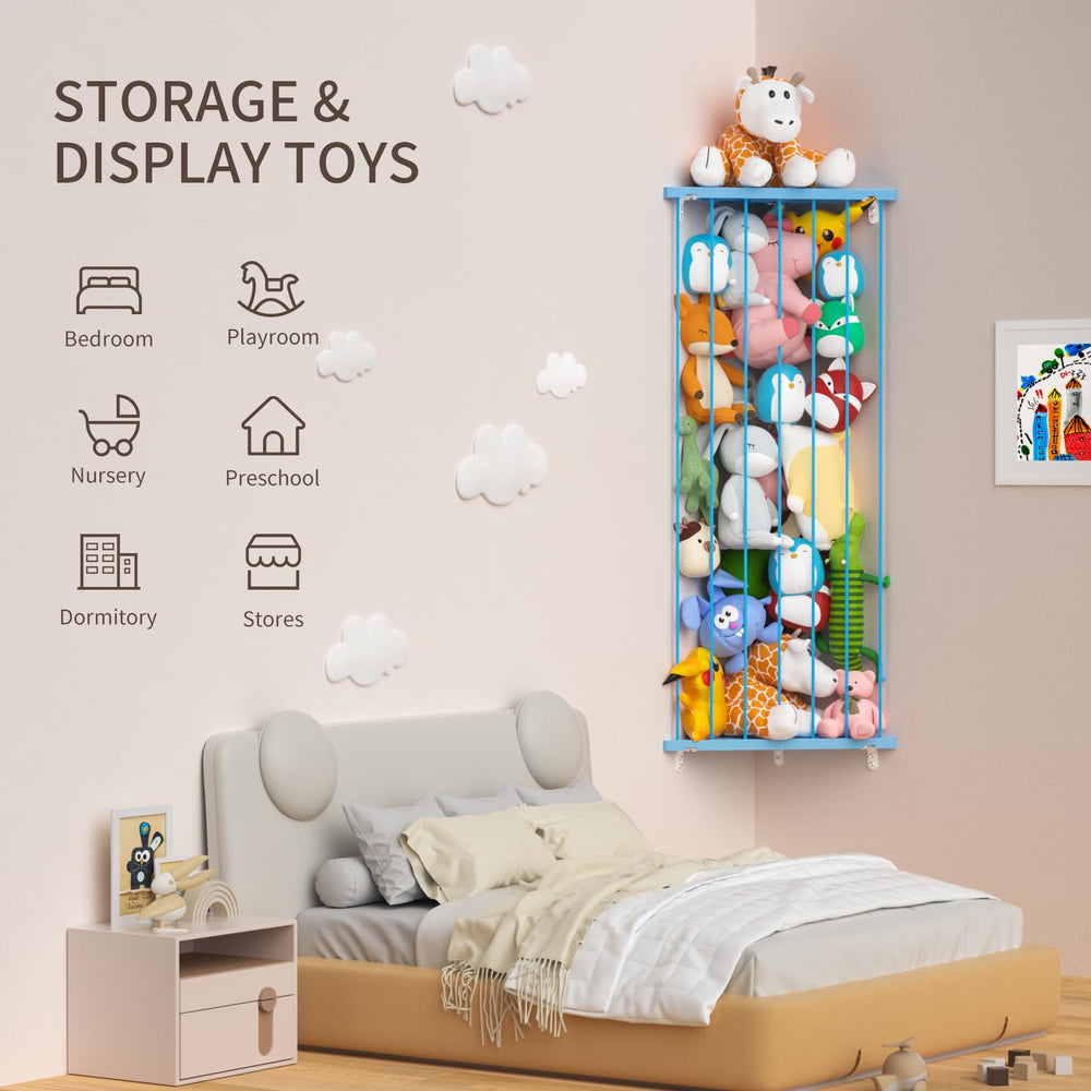 Befayoo elastic ropes prevent plushies from falling on the shelf.