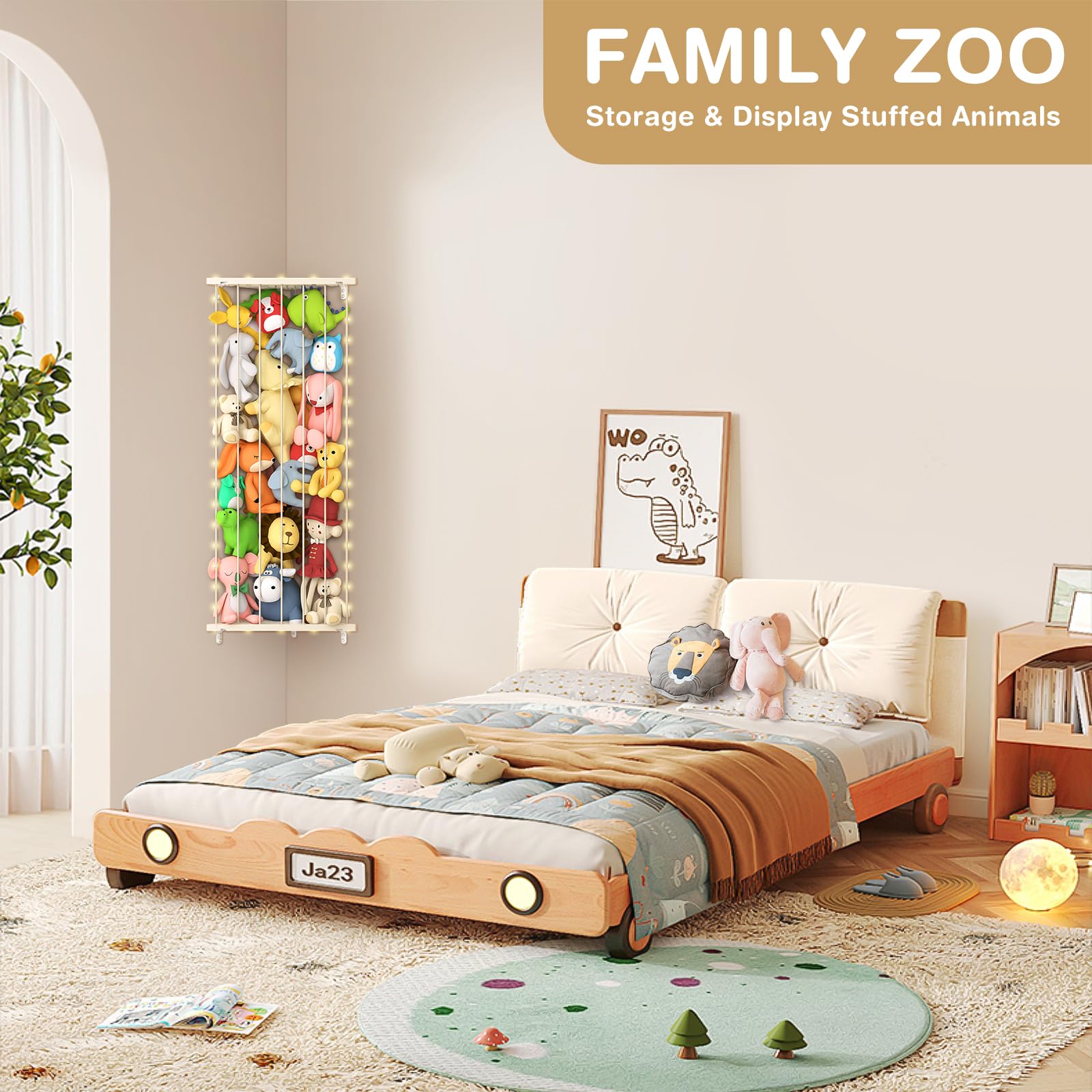 Befayoo minimalist beige storage enhances nursery, playroom, and bedroom decor.