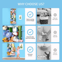 Befayoo plush storage elastic rope system keeps plush toys secure and organized
