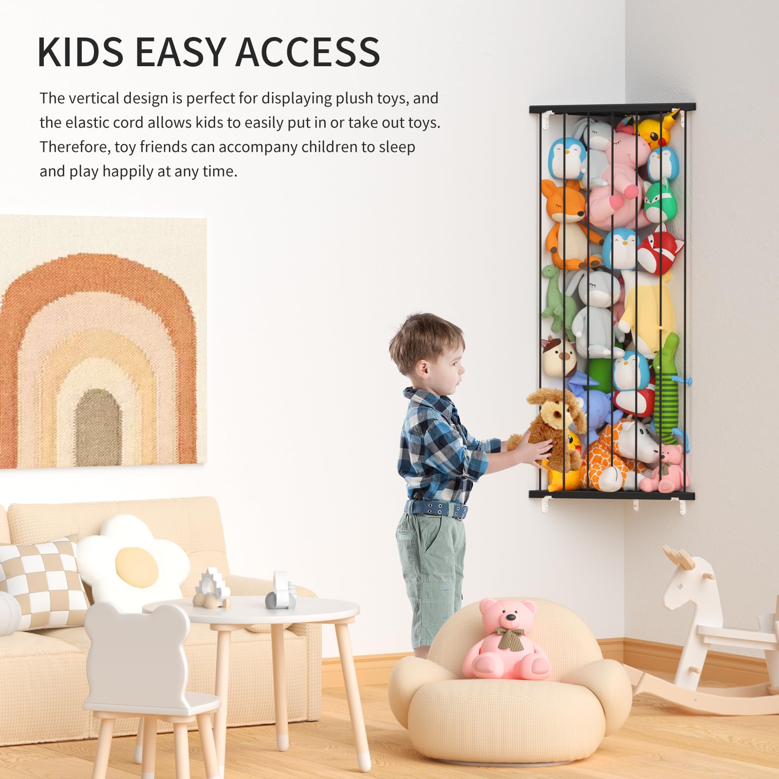 Befayoo space-black extra-large plush storage for bedrooms and playrooms