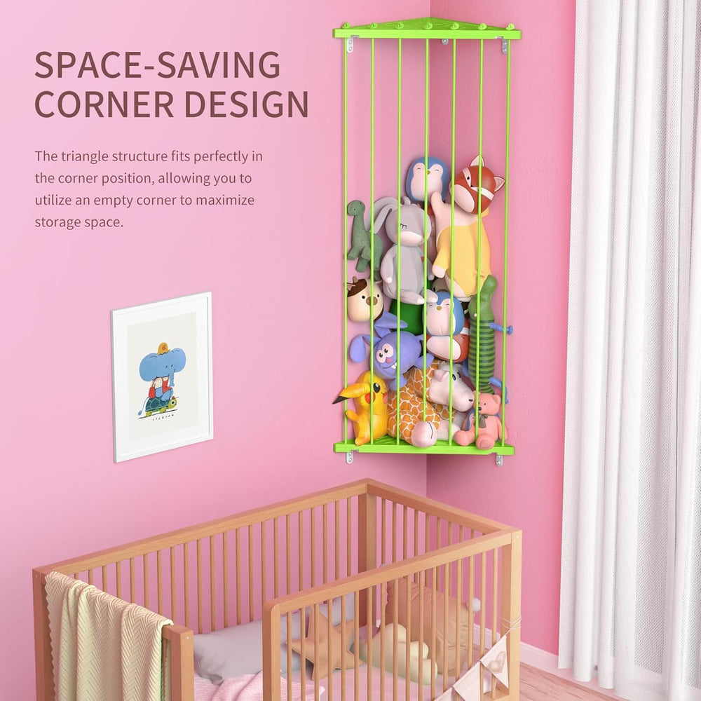 Befayoo stuffed animal storage corner elastic rope prevents plushies from falling