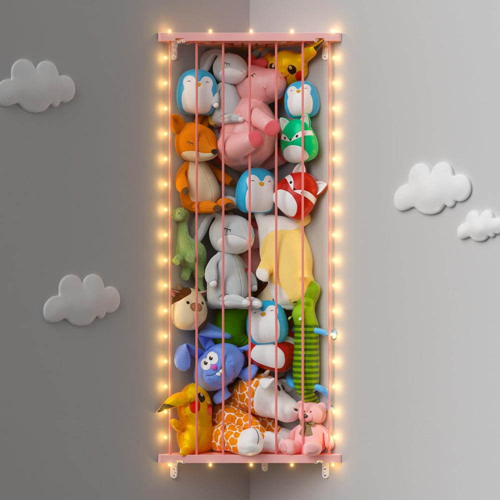 Befayoo stuffed animal storage corner mount with adjustable length for flexible plush organization.