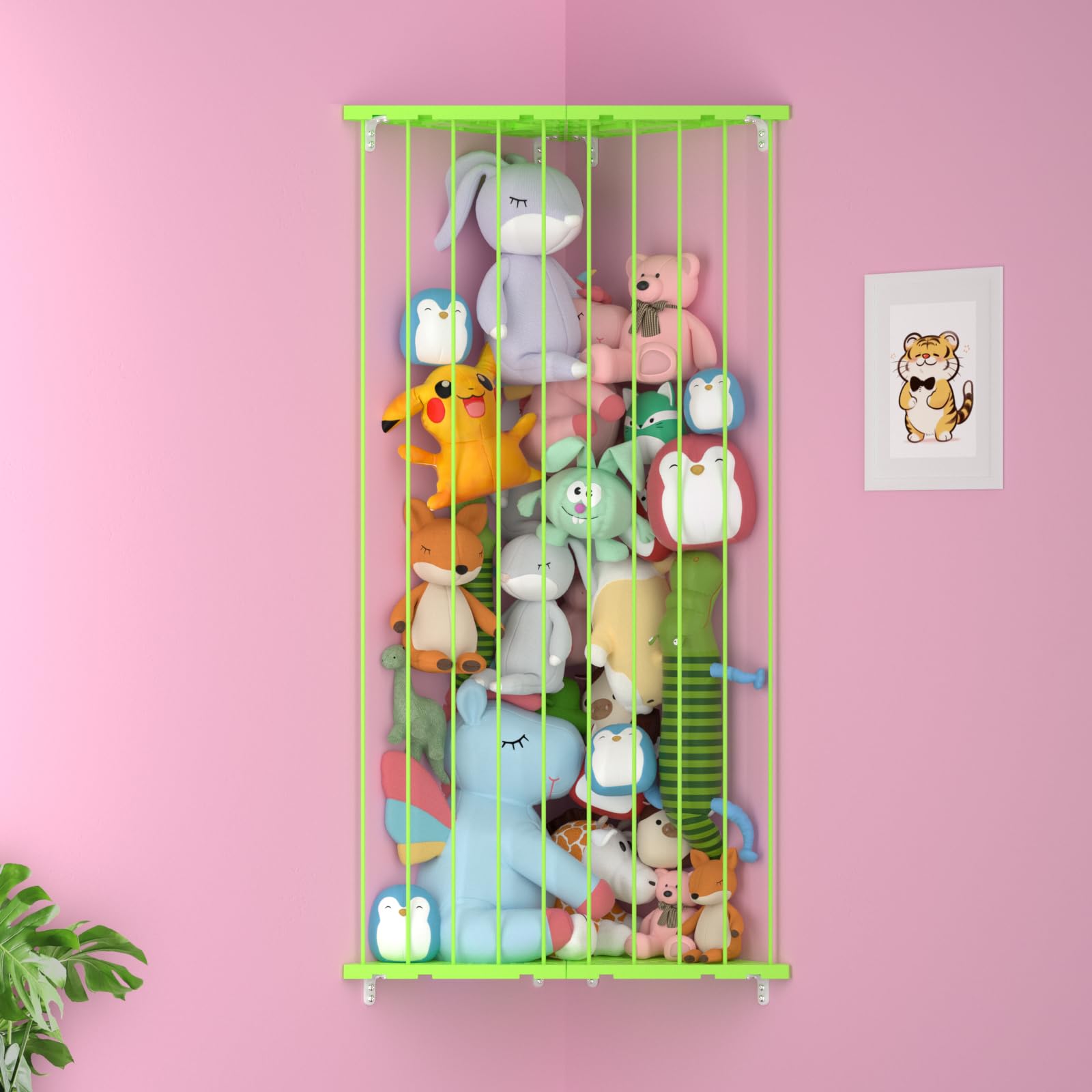 Befayoo stuffed animal storage corner hanging on wall saves floor space