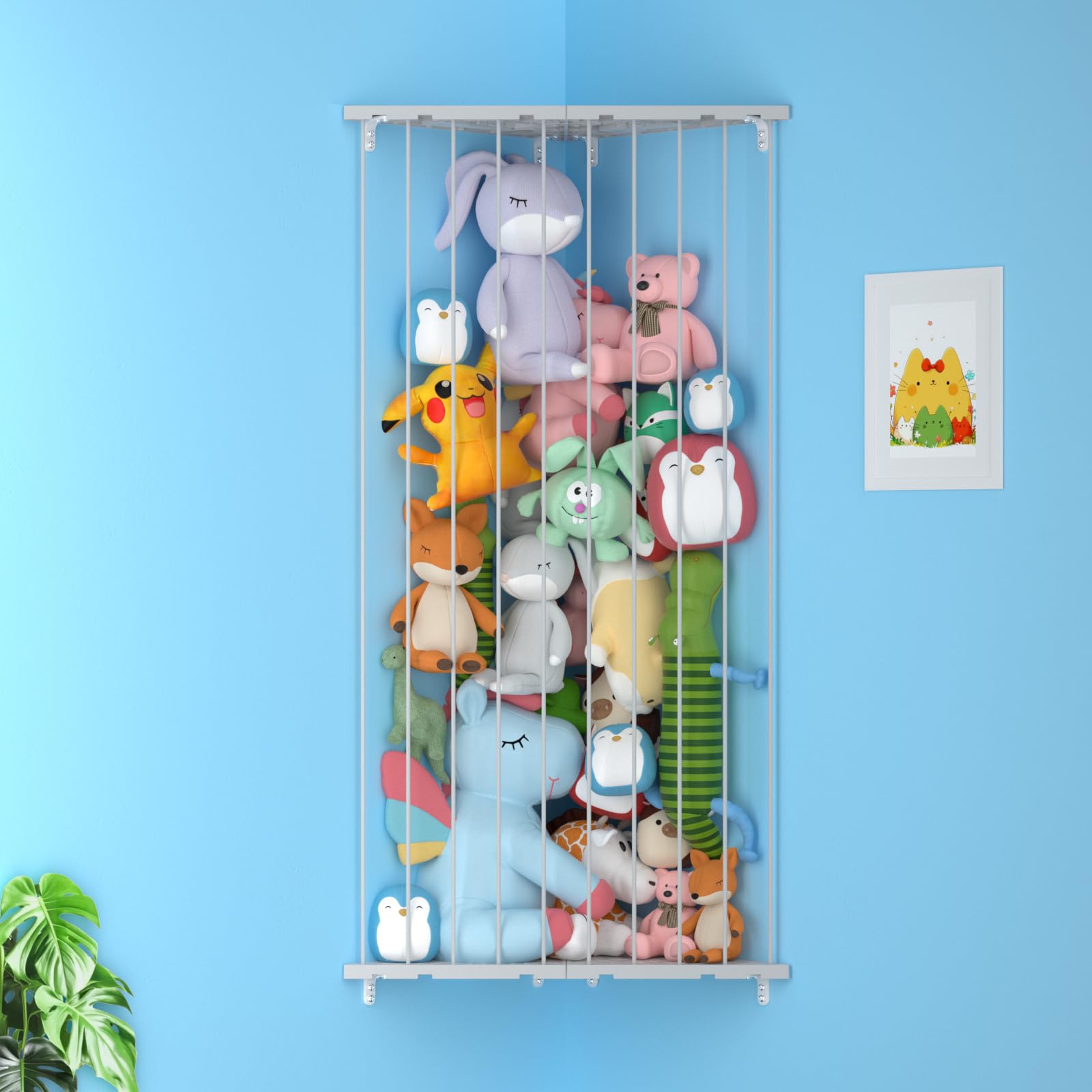 Befayoo stuffed animal storage full-length adjustable 75-inch capacity for a tidy nursery